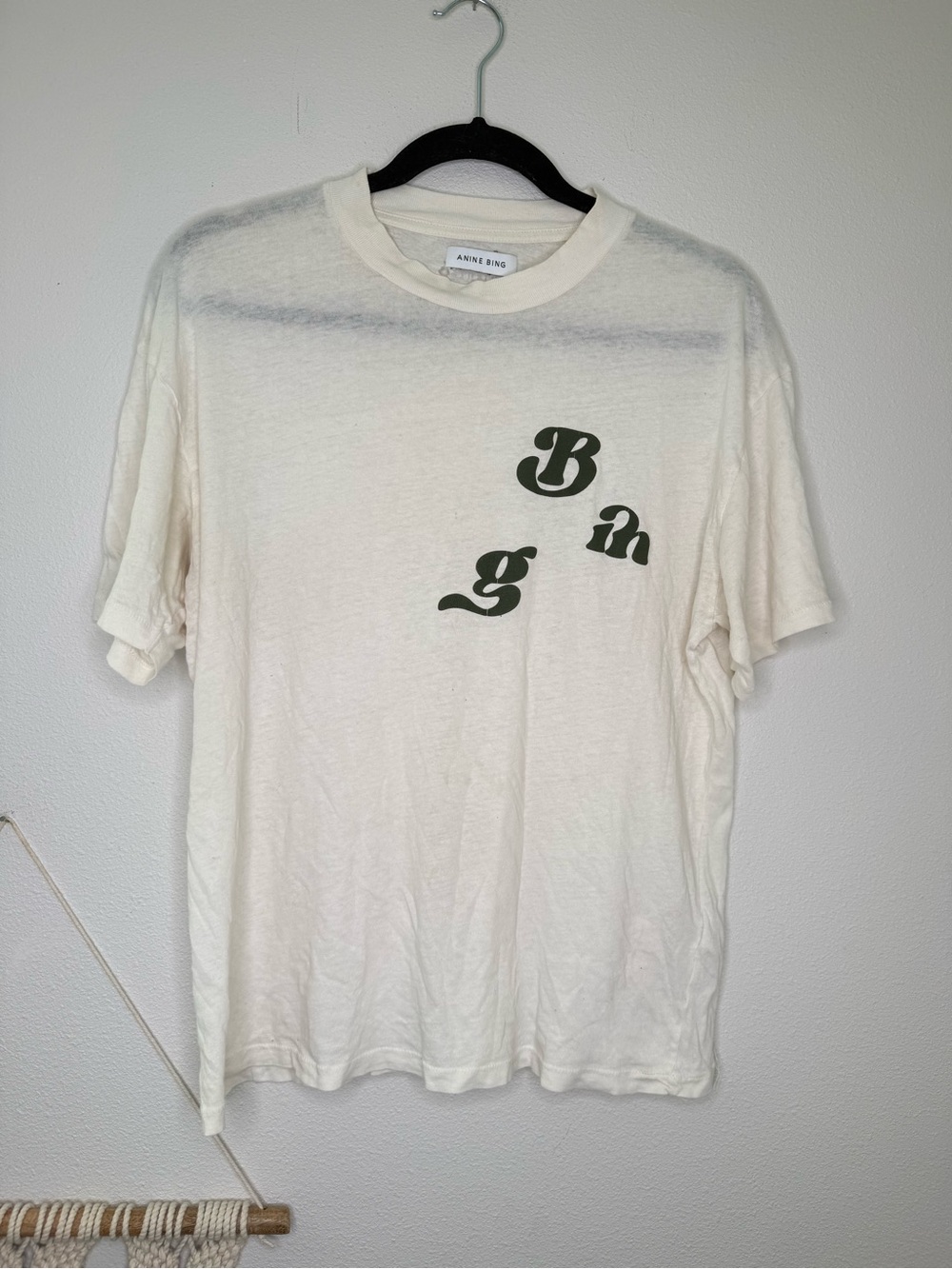 Anine Bing Ashton Tee Vintage Bing in Washed Buttercream sz S guc - Picture 2 of 8